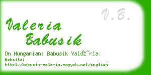 valeria babusik business card